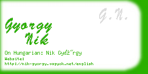 gyorgy nik business card